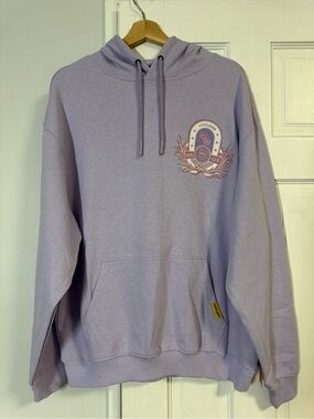Civilized Graphic Hoodie Purple Size L Hustle Club Streetwear Pullover NWT